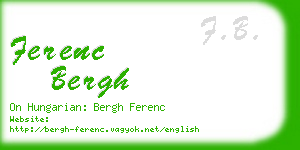 ferenc bergh business card